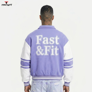 Custom Logo Breathable Custom Casual Baseball College Jacket for Men Windproof & Breathable <b>Black</b> Embroidery Winter Jacket - Product Image 2