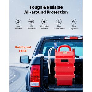 16 Gallon Portable Fuel Tank <b>12V</b> <b>DC</b> 2.5 GPM Electric Fuel Transfer Pump 4 ft Delivery Hose Auto Stop Sen Vehicle Equipment Fuel - Product Image 4
