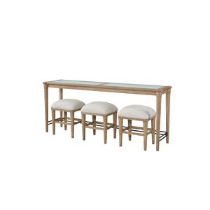 Tavolo Console con 3 Sgabelli in Vetro Satinato per Ambienti Bar - Product Image 2