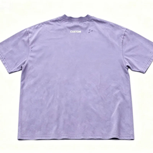 เสื้อยืดทรงบ็อกซี่ผ้าฝ้าย 100% ระบายอากาศได้ดี สกรีนลายแบบดิสเทรส ล้างสีด้วยกรด สำหรับผู้ชาย - Product Image 2