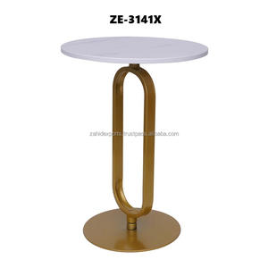 Table à manger ronde moderne de luxe, plateau en acier inoxydable fait main, base en métal, écologique, ZAHID EXPORTS - Product Image 4