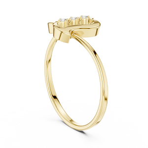 Anillo apilable de oro macizo de 14k para mujer, con diamante clásico de corte redondo, minimalista, para regalo, compromiso, aniversario, boda - Product Image 4