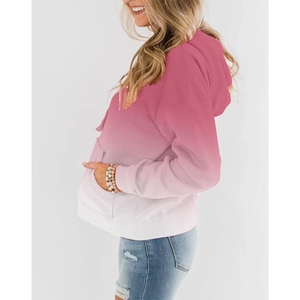 Sudaderas con Capucha para Mujer, Sudaderas Casuales Lisas de Algodón, Estilo Moderno, Ropa Deportiva Activa, Transpirables, en Venta, OEM - Product Image 3