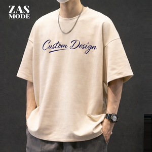 Camiseta de Hombre Personalizada con Logotipo, Hombros Caídos, Corte Holgado, 100% Algodón, Ecológica, de Secado Rápido, 350 Gsm, Estampada - Product Image 1