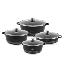 Ensemble de casseroles de luxe au design classique, 8 pièces, avec revêtement antiadhésif multicouche - Product Image 1