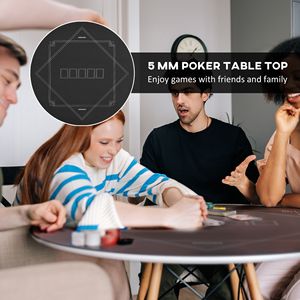 Tappetino da Tavolo per Poker Texas Hold'em Nero con Fondo Antiscivolo, Accessori per Giochi - Product Image 4
