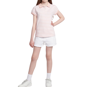 Camiseta Polo Casual para Niñas, de Manga Corta, Tejida y Bordada, con Diseño de Rosa de Cristal, Personalizable, al por Mayor - Product Image 4