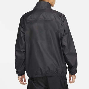 Chaqueta Deportiva Negra Cortavientos para Hombre con Cremallera Completa y Bolsillos Laterales, Estilo Deportivo de Color Sólido, Ligera, de Poliéster, para Otoño - Product Image 5
