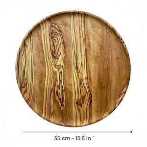 Ensemble de plats de service ronds en bois massif poli, écologiques, faits à la main, style Wabi Sabi, artisanat décoratif pour la table à manger - Product Image 2
