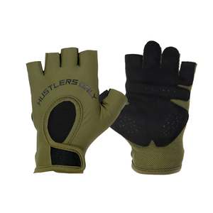 Hustlers Only Half Finger Gym <b>Gloves</b> Mesh Palm <b>Weight</b> Lifting Unisex Green - Product Image 1