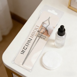 Ensemble de pinces à cils professionnelles en acier inoxydable avec logo personnalisé, emballage personnalisable pour extensions de cils et sourcils - Product Image 3