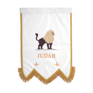 Drapeau personnalisé de la Franc-maçonnerie de l'Arche Royale de Juda, avec motif de lion et franges dorées, livraison gratuite, asom Regalia - Product Image 1
