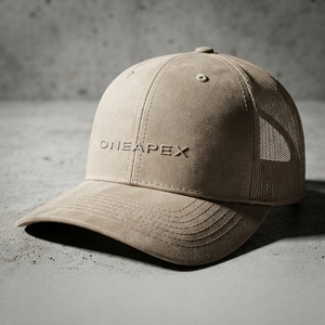 Gorra de béisbol tipo trucker de malla Custom One Apex con logo bordado, de algodón lavado, ajustable, unisex, estilo streetwear. - Product Image 3