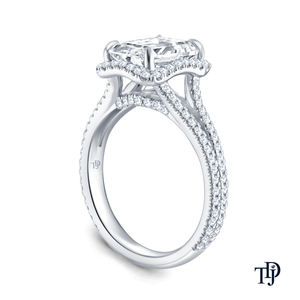 10K Gold <b>Split</b> Shank Halo Accent Diamond (Natural) Engagement <b>Ring</b> With Center Diamond (Natural) OEM Wholesale retail - Product Image 2