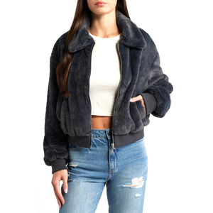 Chaqueta de Forro Polar Sherpa Premium para Mujer, con Cierre Completo, Estilo Teddy, para Invierno, Cuello Alto, Informal, para Exteriores, Personalizable, OEM, Venta al Por Mayor - Product Image 1