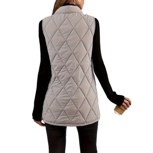 <span class=keywords><strong>Gilet</strong></span> <span class=keywords><strong>long</strong></span> sans manches zippé, léger, chaud, col montant, écologique, imperméable, coupe-vent, minimaliste, polyvalent pour <span class=keywords><strong>femme</strong></span> - Product Image 6