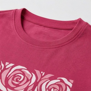 Ensemble décontracté pour femmes, t-shirt à manches courtes en coton imprimé rose et short au-dessus du genou, vêtements décontractés pour le printemps et l'été - Product Image 4
