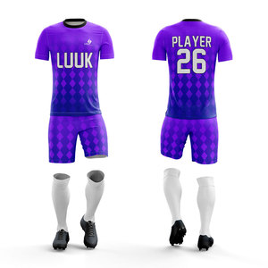 Conjunto de Camiseta y Pantalones Cortos de Fútbol Personalizados Unisex de Talla Grande, Ropa de Verano 100% Poliéster, Absorbente de Humedad, Transpirable, Antibacteriano, de Secado Rápido - Product Image 4
