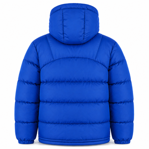 Blouson matelassé à capuche OEM en nylon premium, rembourrage synthétique chaud, fermeture à boutons-pression, vêtement d'extérieur décontracté pour l'hiver - Product Image 3