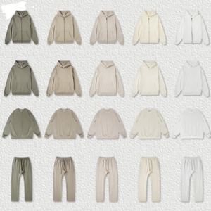 Unisex OEM personalizado de gran tamaño sudaderas con capucha y pantalones de chándal Jogger conjunto Casual hombres chándal para el invierno - Product Image 1