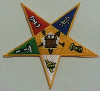 Patch thermocollant personnalisé en chenille 3D brodée, motif floral de luxe, étoile maçonnique, en tissu toile, couleurs et tailles personnalisées pour vêtements