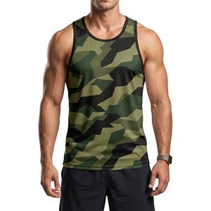 Camiseta Deportiva de Entrenamiento con Camuflaje Boscoso, Chaleco Deportivo de Secado Rápido, Transpirable, de Poliéster, Ropa Deportiva de Alto Rendimiento - Product Image 1