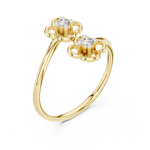 Bague en or blanc 14 carats avec diamant rond cultivé en laboratoire pour femme |   Vêtements de soirée |   Nouveau diamant cultivé - Product Image 5