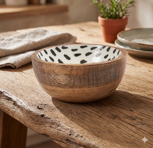 Fabricant de bols de service à salade en bois de manguier poli personnalisé nouvelle conception Vaisselle Bol de service alimentaire en bois décoratif - Product Image 1