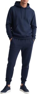 Conjunto Deportivo para Hombre, Sudadera con Capucha y Pantalones Azul Marino, Color Sólido, Casual, Manga Larga, 100% Algodón, Transpirable, Corte Regular - Product Image 3
