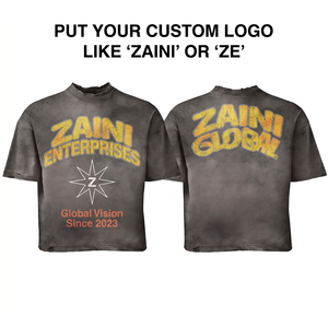 T-shirt Homme ZAINI ZI-041 230 GSM 100% Coton Lourd Vierge Personnalisable Impression Sérigraphique DTF Broderie OEM ODM Coupe Oversize Manches Courtes - Product Image 1