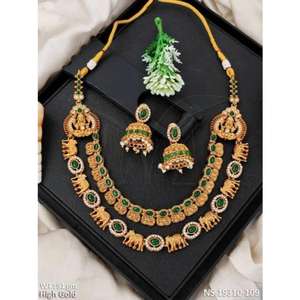 Collar de Oro de Primera Calidad, Joyería Tradicional del Templo del Sur de la India, Elegante Collar de Diseño para Bodas y Fiestas Étnicas - Product Image 2