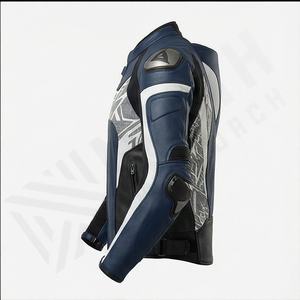Blouson de moto stylé en cuir personnalisé pour la course, la protection et le tourisme, couleur sur mesure - Product Image 3