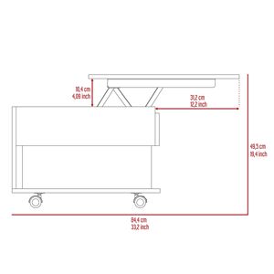 Tavolino da caffè Portland con piano sollevabile - Product Image 6