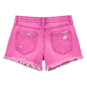 Jeans de mujer de cintura alta, rasgados, casuales, de pierna recta, con dobladillo deshilachado, cierre de botones delantero, con bolsillos, para verano y playa, de Bangladesh - Product Image 4