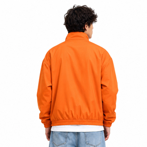 Customized Front Chenille Embroidery <b>Track</b> <b>Jacket</b> Side Pockets Turtleneck Collar High Quality French Terry Spring Training - Product Image 3