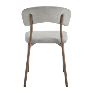 Silla de Comedor de Diseño Moderno, Elegante Silla con Cojín Gris, Silla de Lujo Nórdica de Tela de Terciopelo para Cocina, Cafetería y Comedor - Product Image 4