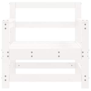 Silla de Jardín de Madera de Pino Macizo y Contrachapado en Color Blanco, Categoría de Producto Regular - Product Image 4