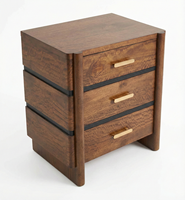 Table de chevet moderne et écologique en bois de manguier massif à 3 tiroirs, pliable et gonflable, pour chambre à coucher, usage domestique