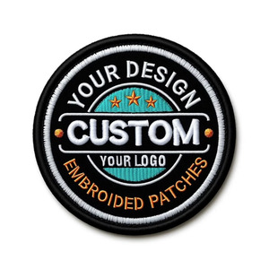 Parche Bordado Personalizado con Diseño Circular y Logotipo, Aplique para Decoración de Ropa, Parches de Diseño Totalmente Personalizados - Product Image 1