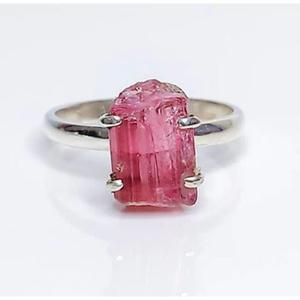 Bague en argent sterling 925 avec saphir naturel brut serti clos, tendance, minimaliste, pour un usage quotidien, unisexe - Product Image 4