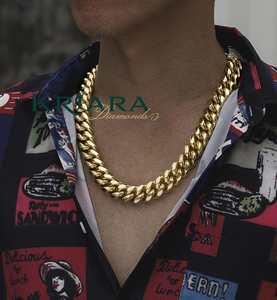 Collar de Cadena Cubana Chapado en Oro para Hombre, Plata S925, con Cierre de Diamantes Cultivados en Laboratorio, Estilo Hiphop, Joyería para Uso Diario - Product Image 2