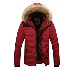 2023 hommes à capuche coton veste col en fourrure fermeture éclair bouton mince épais hiver pardessus manches longues chaud tissé cuir polaire - Product Image 3