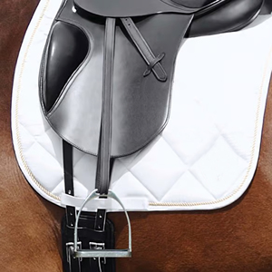 Últimos estribos de seguridad de acero inoxidable personalizados 2026 con doble costura y cuero central para caballos - Product Image 4