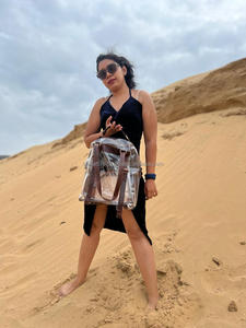 Nouvel arrivage de sacs à dos transparents en PVC en cuir véritable usiné à la main sacs à dos transparents en cuir élégant sacs de stade de style occidental - Product Image 4