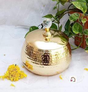 Handcrafted Brass Container Affordable Price Handmade Storage <b>Jar</b> for Kitchen Spices Dry Fruits Sugar Tea and Home Use - Product Image 4