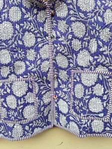 Indian Handmade 100% Cotton Eco-Friendly <b>Quilted</b> Anti-Wrinkle Breathable Quick Dry Digital Printed Front Pocket <b>Jacket</b> - Product Image 3