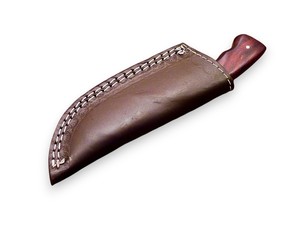 Couteau EDC à lame fixe personnalisé Nordic Forge, manche en bois de rose, étui en cuir, OEM personnalisable, lame pleine longueur en acier 12c27, couteau d'extérieur - Product Image 6