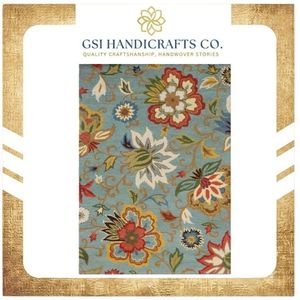 Hot Selling Machine Made Modern Abstract Line Design Area <b>Rug</b> Blue Multi Color Tufted Wool Blend Medium <b>Pile</b> Extra <b>Thick</b> PET - Product Image 2