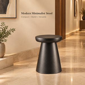 Minimalist Black Round <b>Stool</b> Modern Accent Seating Furniture for Living Room <b>Bedrooms</b> Lounge Entryway and Home Decor | Metalmark - Product Image 2