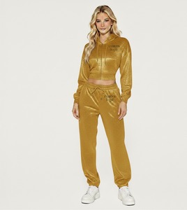 Women Black Velvet Hooded <b>Tracksuit</b> Set Full Zipper Side Pockets Casual Autumn Wear - Product Image 6